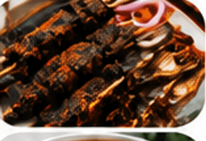 Grilled suya from a local food vendor